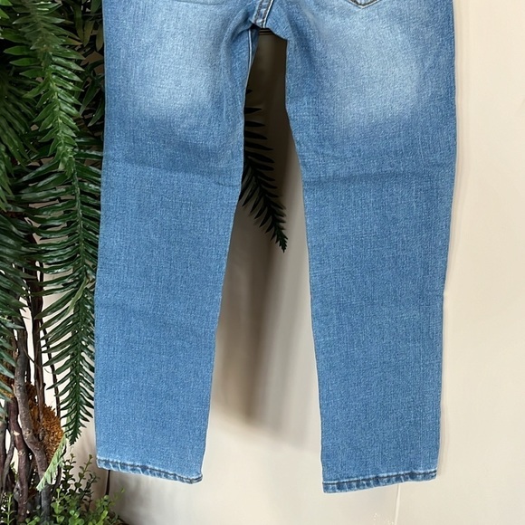 Brand New 7 For All Mankind Flex Stretch Slim Straight Leg Distressed Blue Jeans - Picture 9 of 15